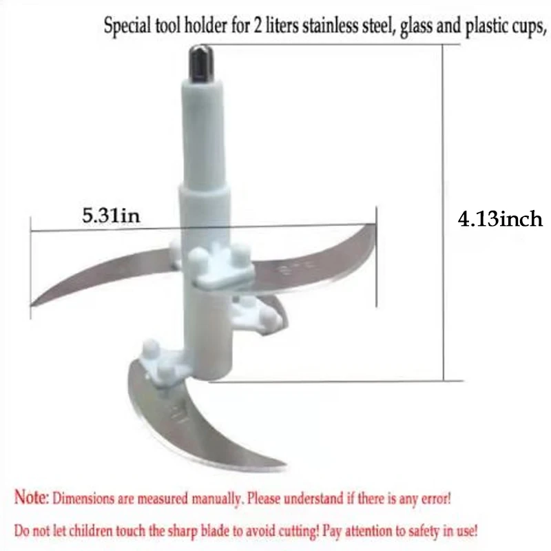 Pisau Aksesori Penggiling Daging Elektrik, Pisau Pencampur Elektrik Multifungsi Kapasitas 2L ~ 3L Tempat Pisau Universal, Pisau Tunggal