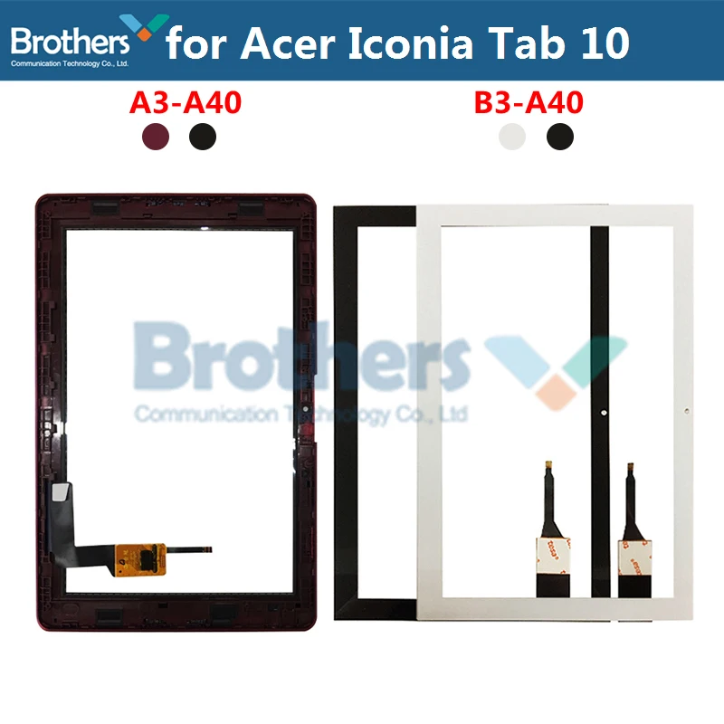 

Tablet Touch Screen For Acer Iconia Tab 10 A3-A40 B3-A40 Touch Digitizer Front Glass with Frame 10.1'' Panel Replacement Tested