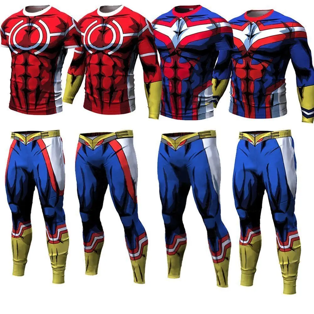 Hommes T shirts Men Compression Shirt Man Boku No Hero Academia Anime T-shirt Bodybuilding T-shirts Fitness Top Hot Sale Cosplay