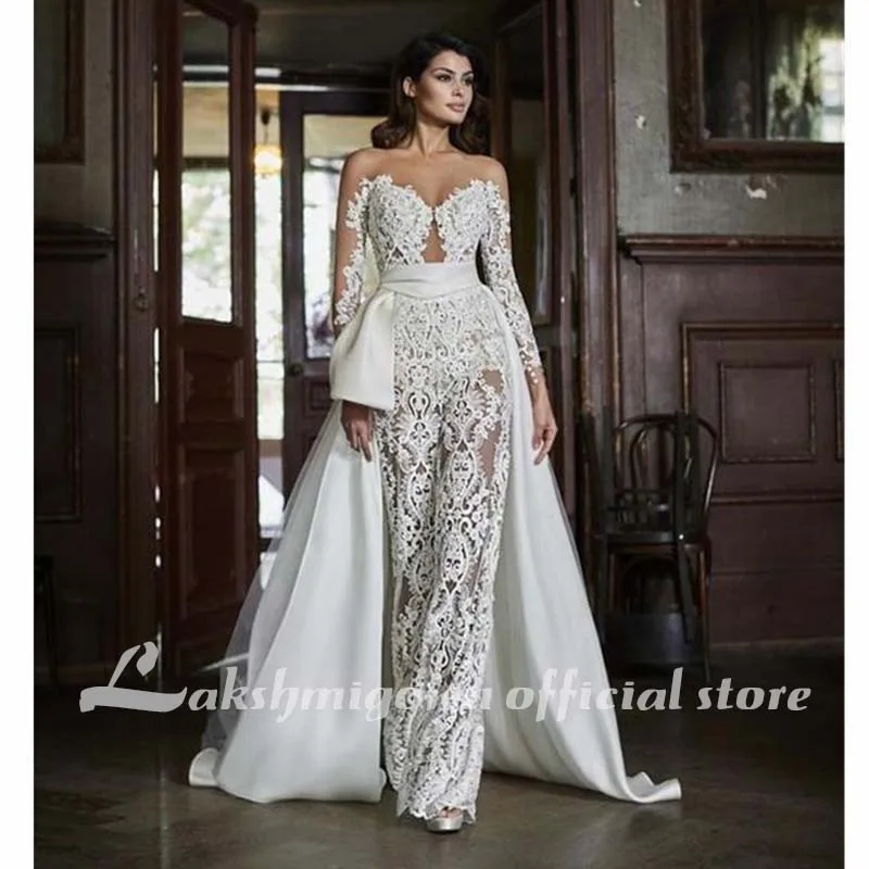 Robe de Mariée en Dentelle Transparente à Manches sulf, Combinaison Exquise, Longueur au Sol, pour Patients, Quelle que soit la Tenue Éducative