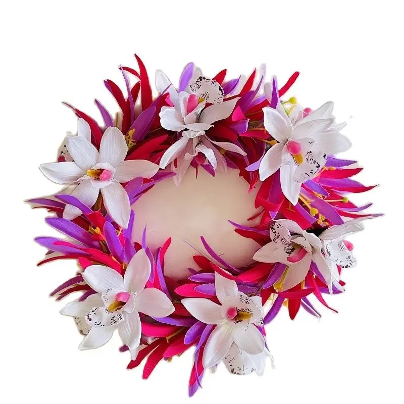 Free Shipping HL00006 60Pcs/lot 6Colors 50Cm Artificial Velvet Spider Lily Orchid flower headband Hula Girl Dance Decoration