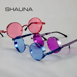 SHAUNA – lunettes de soleil classiques de printemps Punk, rétro métal Steampunk, nuances rondes UV400