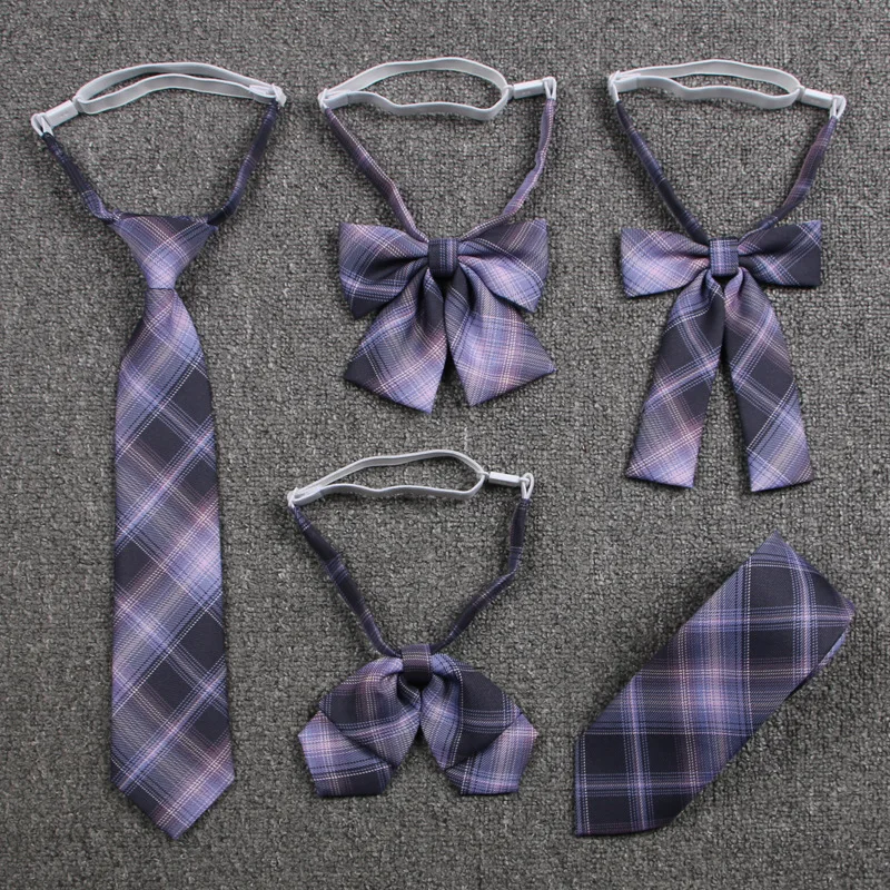 Plaid femminile papillon Casual papillon JK uniformi donna uniforme colletto farfalla Bowknot adulto Check papillon cravatte ragazze papillon