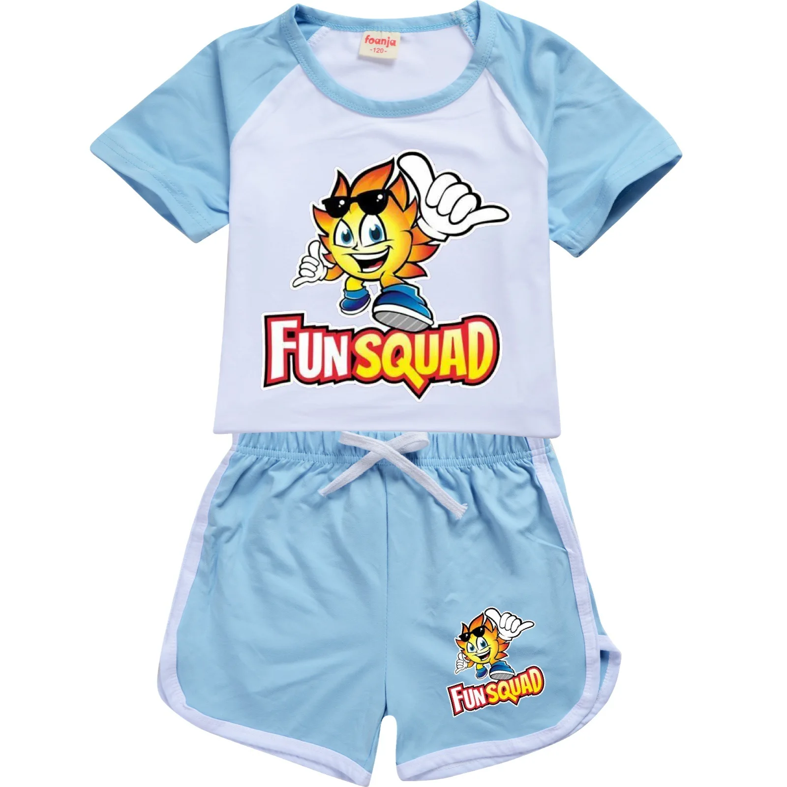 New Fun Squad game Toddler Boy Clothes Summer Pajamas Cotton Short Sleeve T Shirt + Shorts Costume Girls Casual Sportswear Set