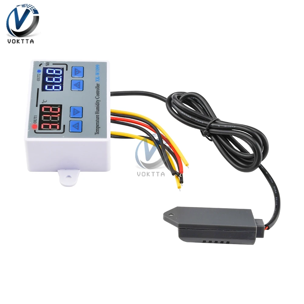 Incubatore del regolatore dell'umidostato del termostato di cc 12V 24V di ca 110-220V del regolatore di umidità di Digital dell'esposizione doppia XK-W1099
