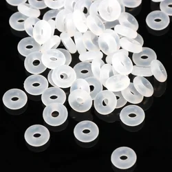 100PCS/LOT 4.5mm/6mm/7mm/8mm White Rubber Stopper Rings Charms Fit Leather Rope Non-Slip Jewelry Making DIY Positioning Beads