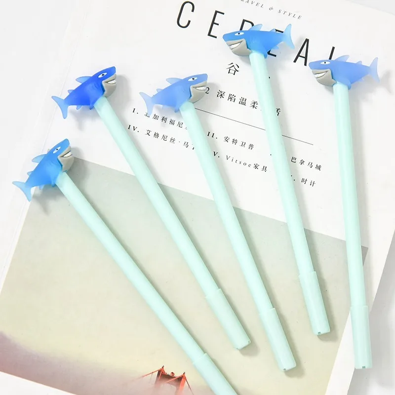 1pcs Deep Sea Shark Gel Pen Novelty Animal 0.5 Mm Black Blue Ink Canetas School Writing Stationery Office Supplies