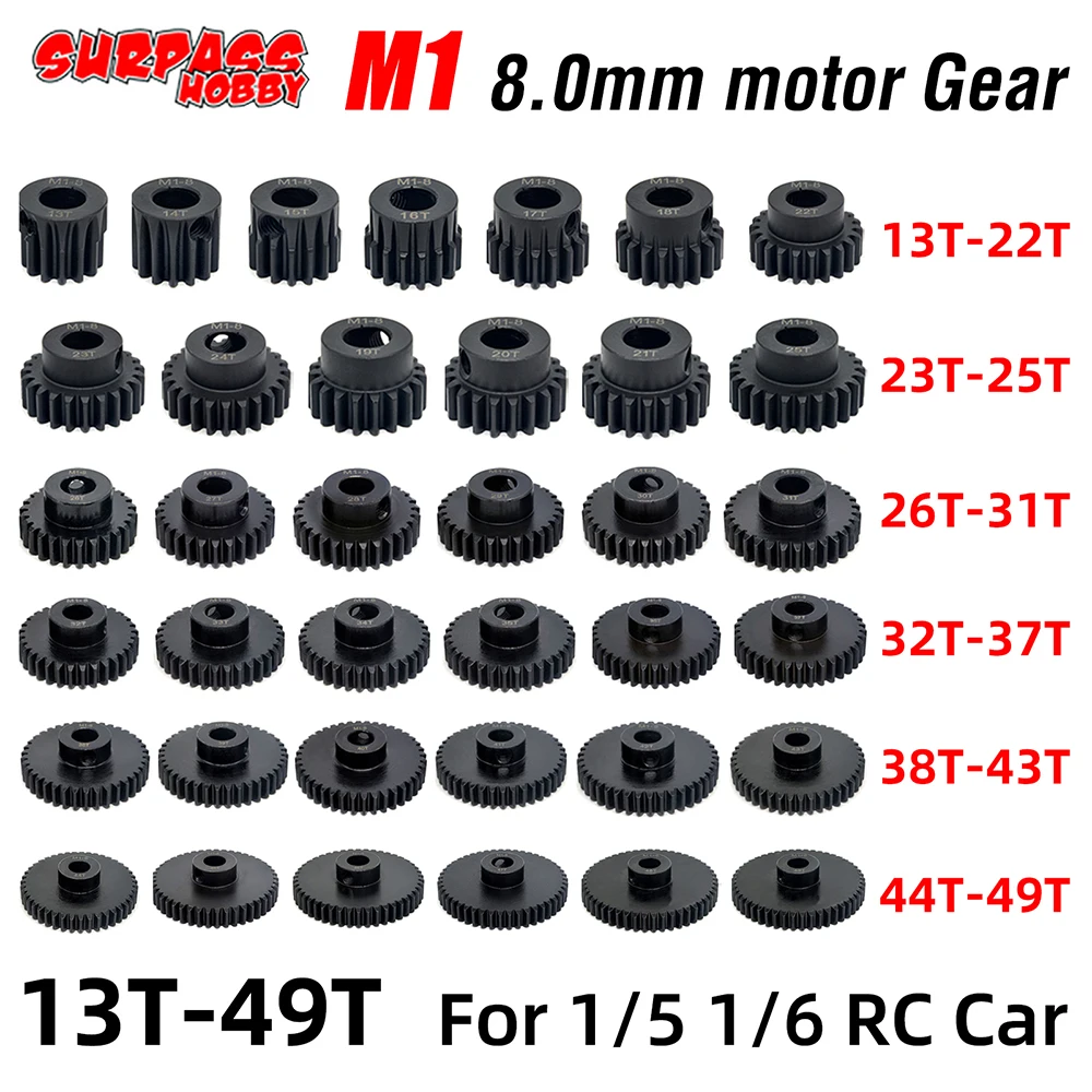 

Gear M1 8mm 13T-20T 21T-25T 26T-30T 31T-40T 41T-49T Pinion Motor Gear for 1/5 TRAXXAS ARRMA 4WD Outcast 8S EXBRC Car Motor Shaft