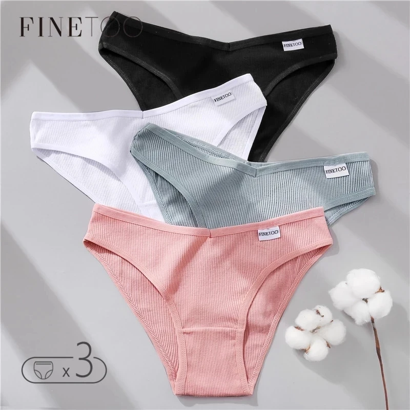 FINETOO Women\'s Panties Cotton Underwear M-4XL Sexy V Waist Briefs Girl Low-Rise Soft Panty Women Underpants Female Lingerie New