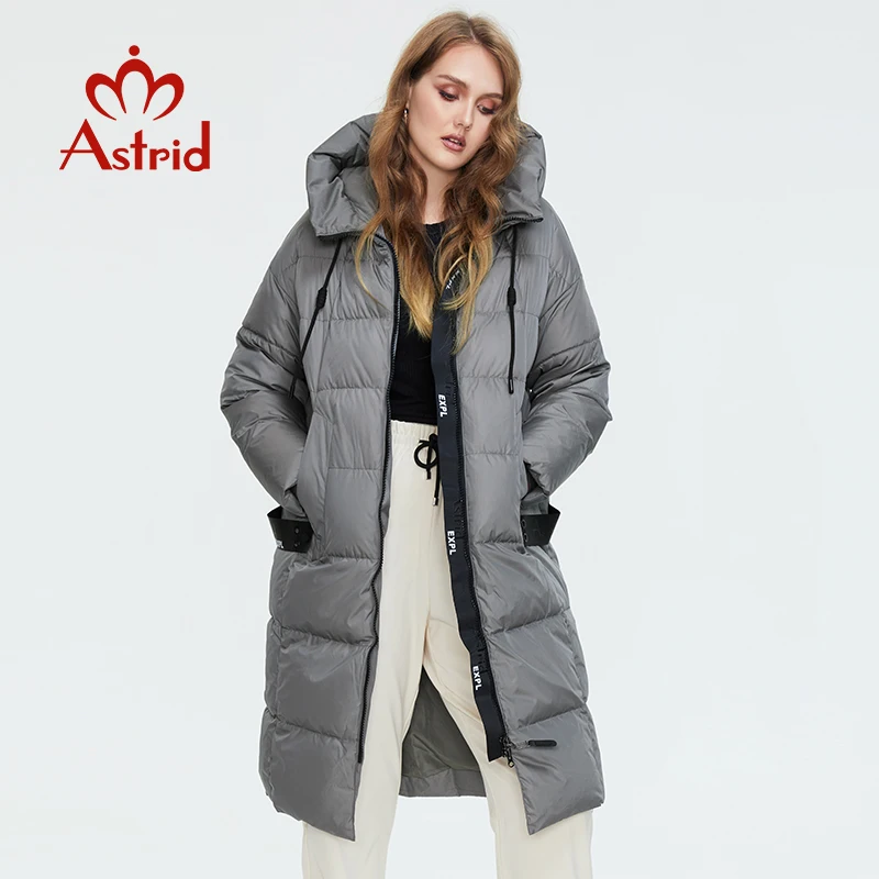 Imagem -02 - Astrid 2023 Inverno Nova Chegada para Baixo Jaqueta Feminina Roupas Soltas Outerwear Qualidade com um Capuz Moda Estilo Cabolsa de Inverno Ar7038