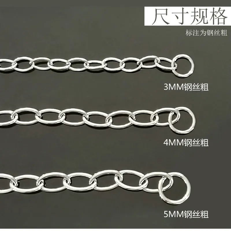 HQ SD01 Classic Show Quality Strong Solid Stainless O Type Chain Dog Leash Collar for Middle Giant Pet