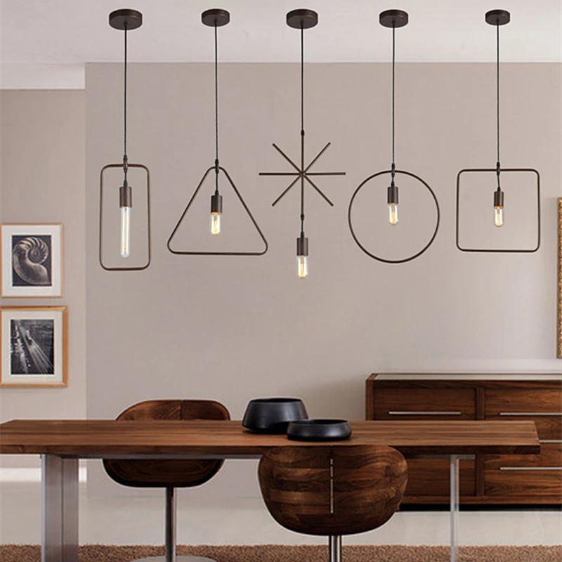 LED Pendant Lights Modern Metal Black Pendant lamp E27 LED Edison Light bulb decoration Hanglamp Loft Home lighting lamp