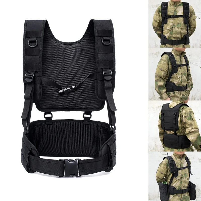 

Tactical Padded Battle Belt With Detachable Suspender Straps Airsoft Combat Duty Belt With Comfortable Pads And Removable