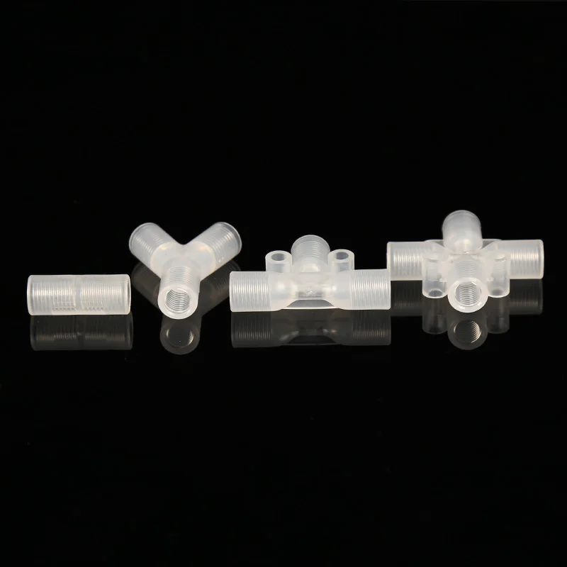 1/4-28 Female Low Pressure Crosses compatible with flanged or flangeless fittings for microfluidic systems