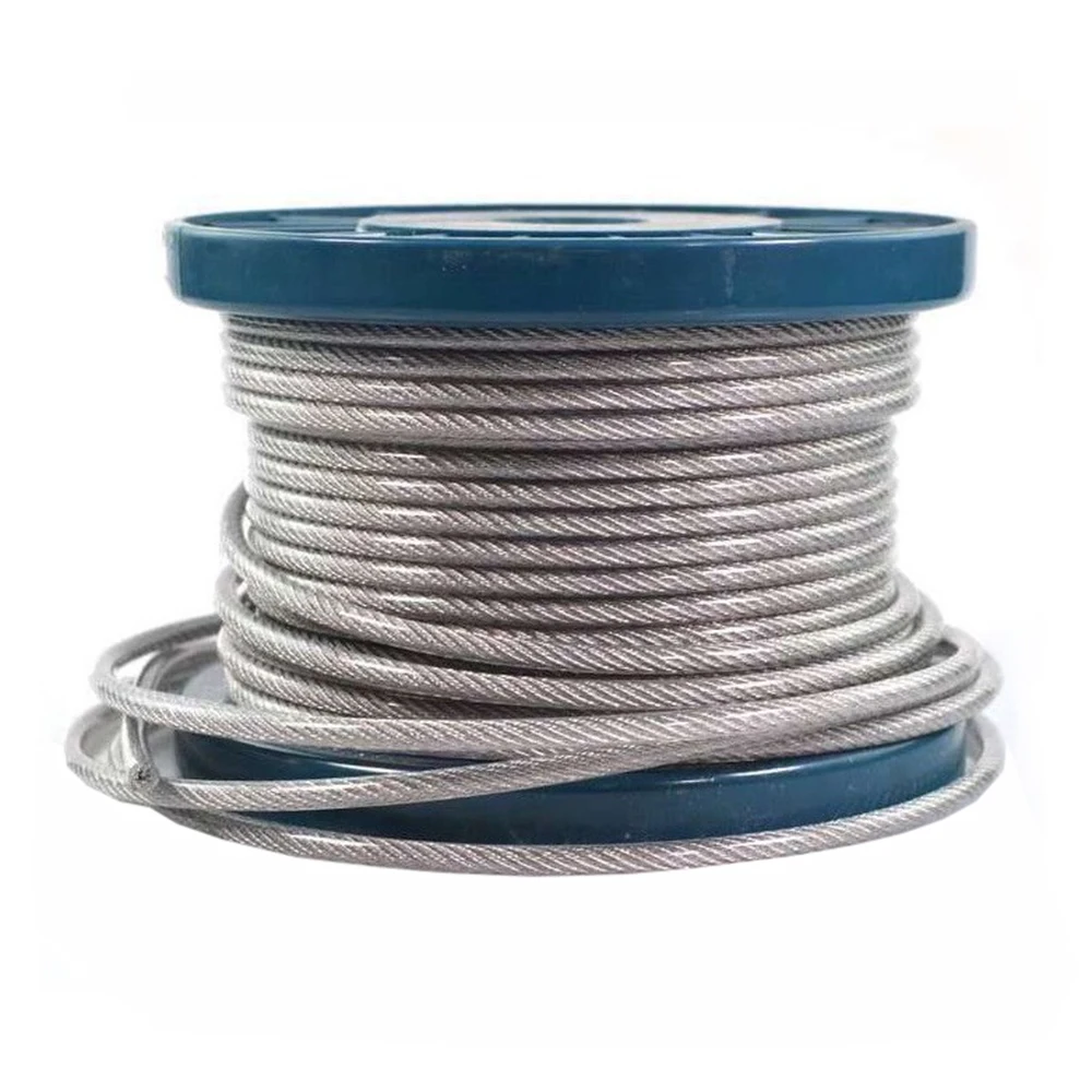 10Meters 304 Stainless Steel Wire Rope PVC Plastic-coated Cable Clothesline Rope Diameter 0.6mm 0.8mm 1mm 1.2mm 1.5mm 2mm