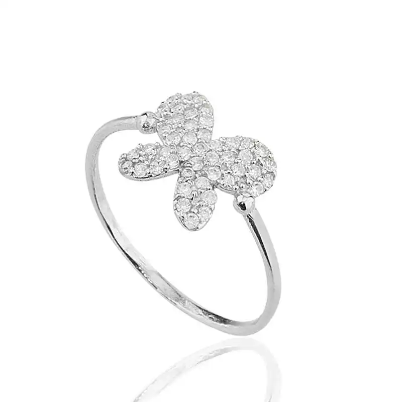 Silver Tiny Butterfly Lady Ring