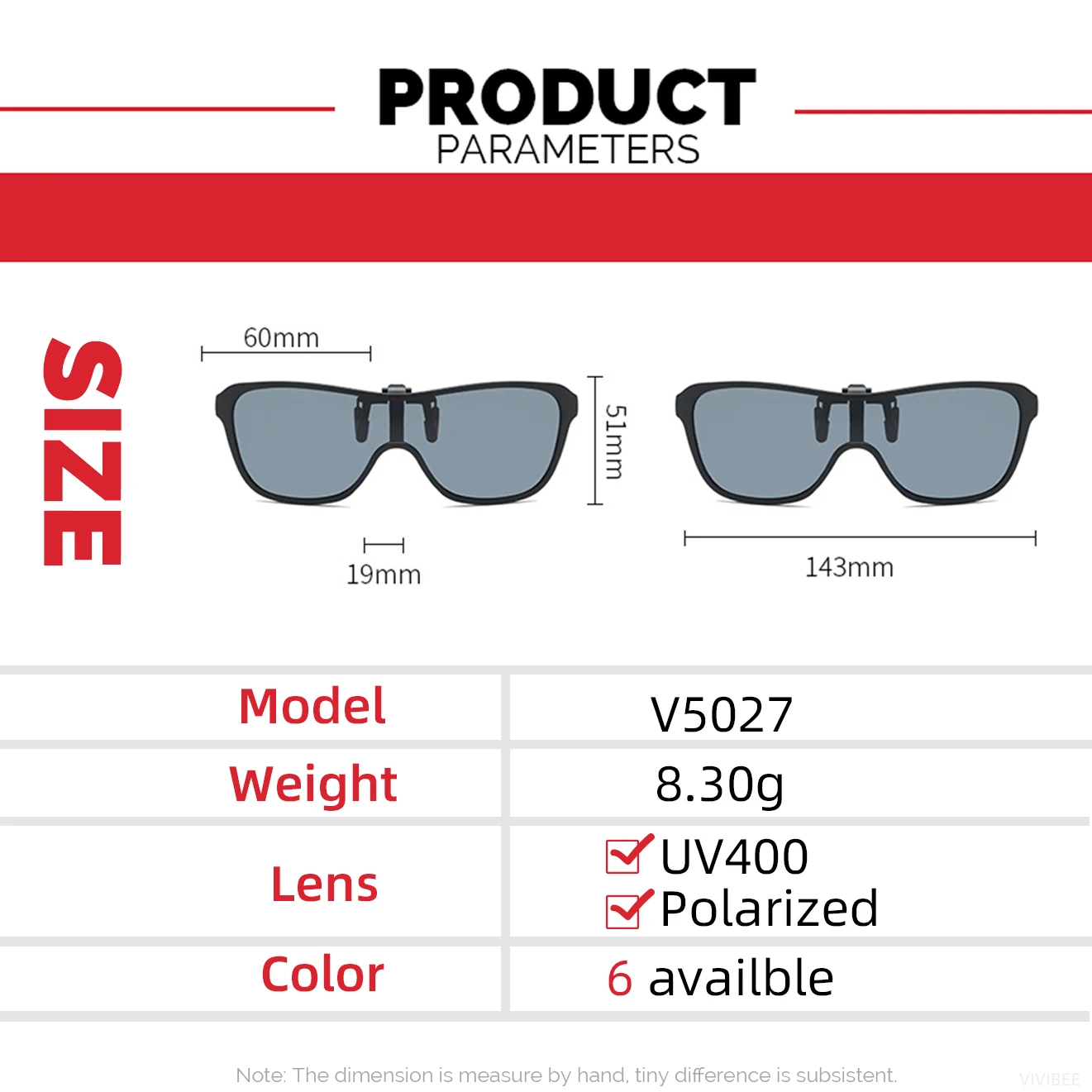 2026 Trending Clip On Sunglasses Large Frame Men Polarized Flip Up Sun Glasses Driving Adapt  Mirror Blue Red Polarising Lens 썸네일 5