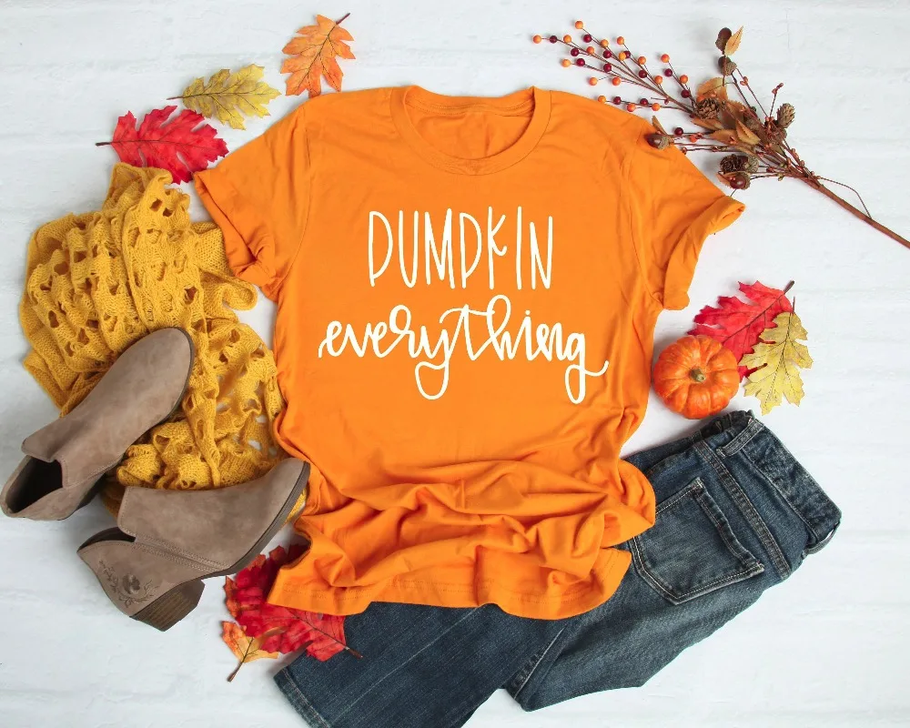 Pumpkin Everything T-shirt New Season Women Slogan Thanksgiving Halloween Grunge Tumblr Gift Girl Tee Top