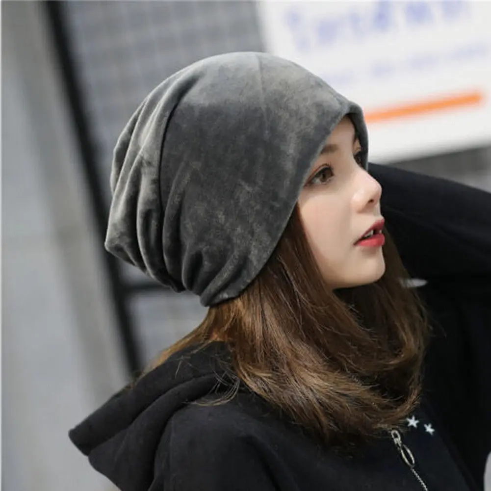 Fashion Winter Hats Women Beanies Men Women Skullies Casual Thick Warm Velvet Beanies Solid Warm Cap Velvet Oversized