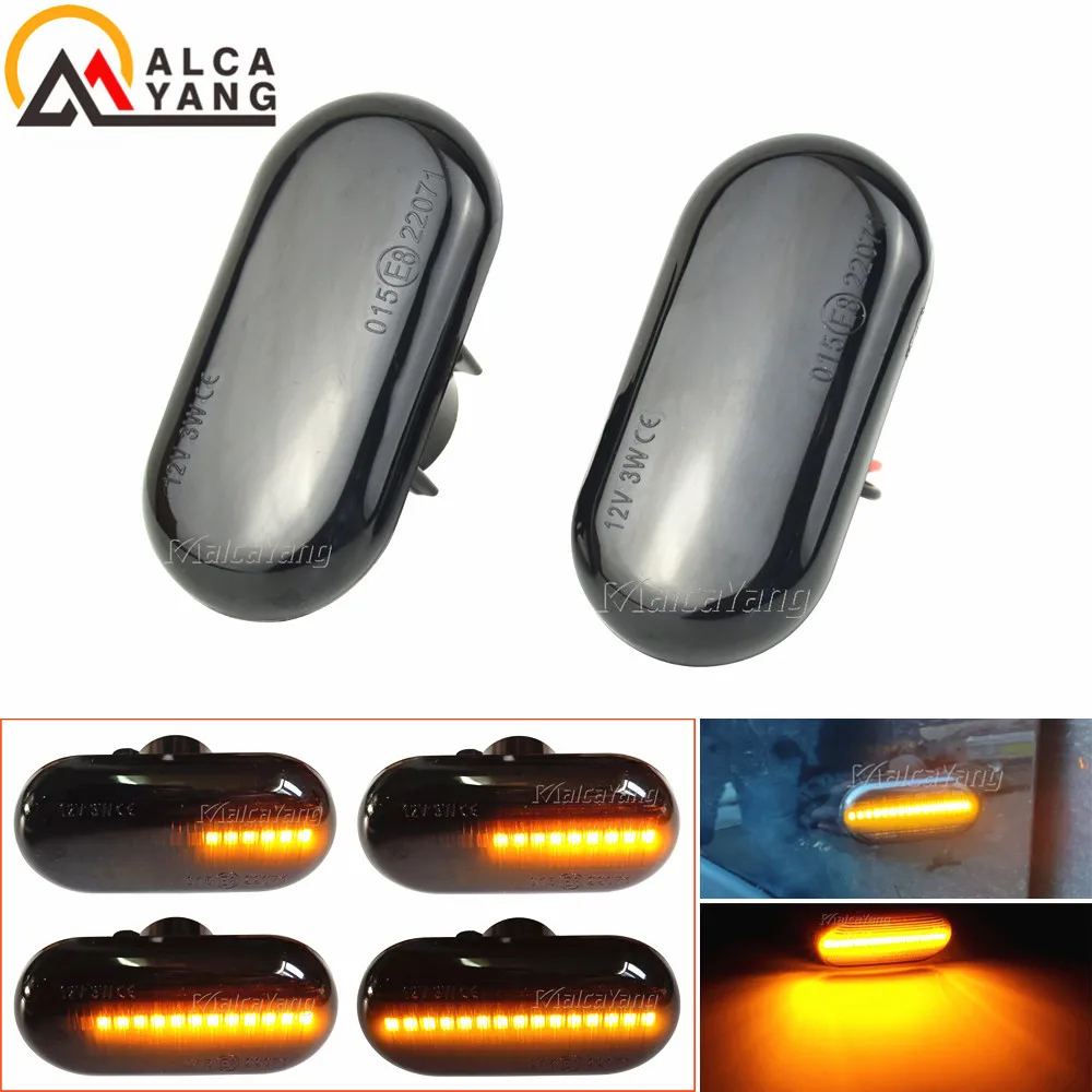 Para Renault Clio 1 2 KANGOO MEGANE ESPACE TWINGO MASTER Luz de posición lateral dinámica LED con intermitente para Nissan Opel Smart FORTWO