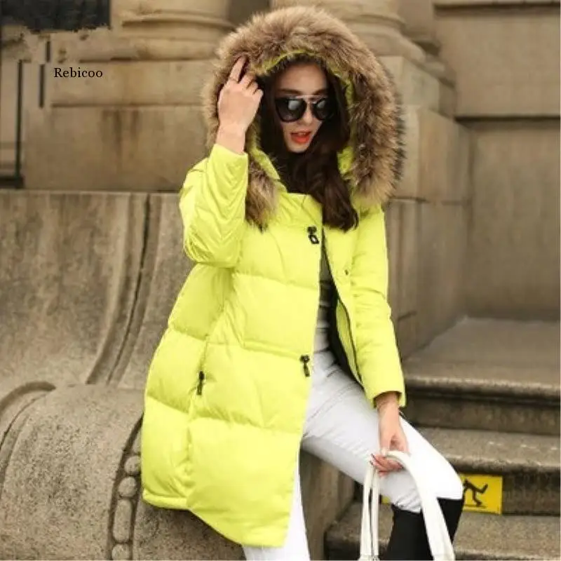 Coat Jacket Hooded Winter Jacket Women Parkas New Women's Loose Jacket Fur Collar Outerwear Female  5Xl