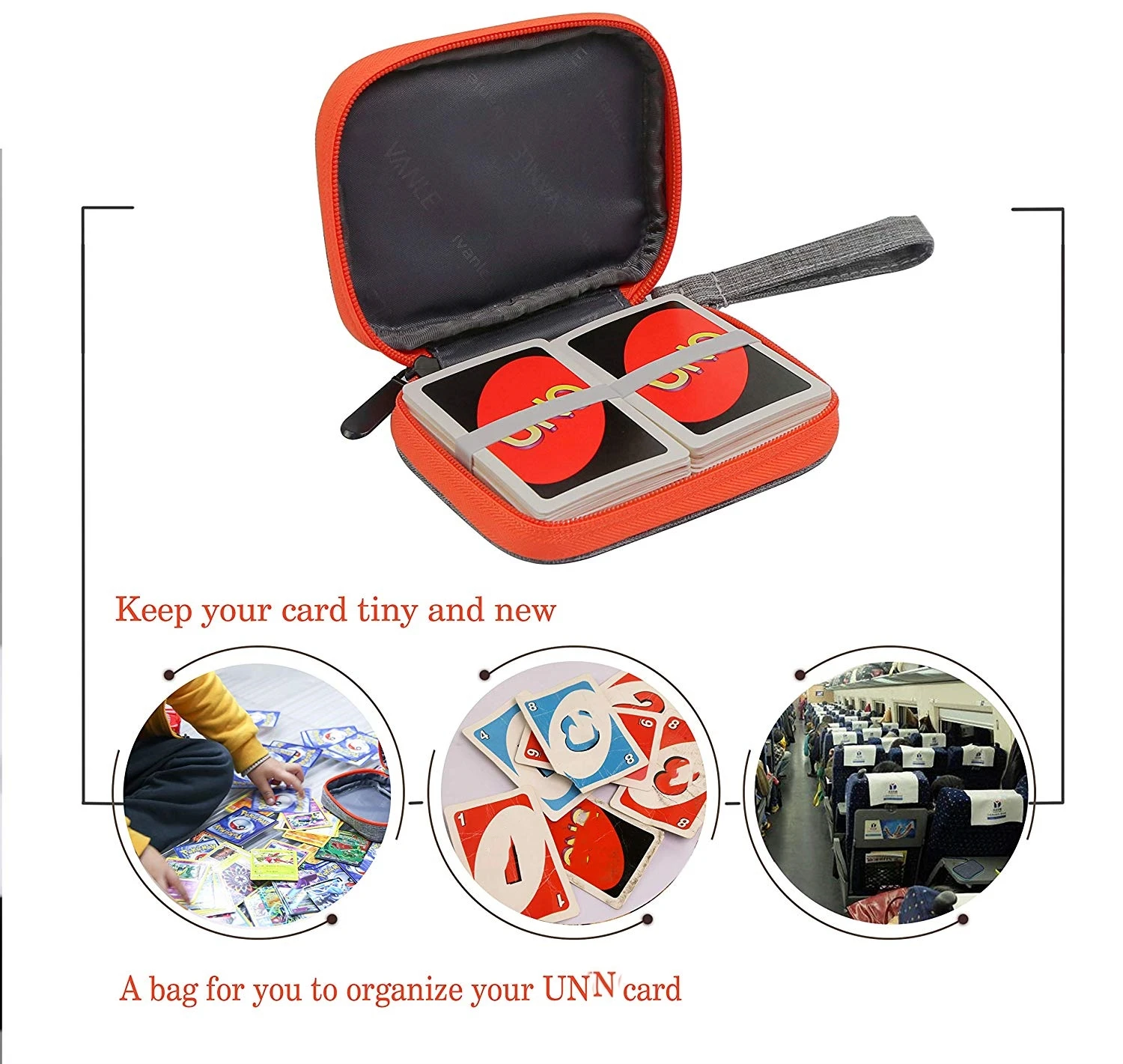 Storage Bag For Travel Carrying UNO Case Compatible Card Game Card Package Key Case Digital Product, Headphone Wire Toys