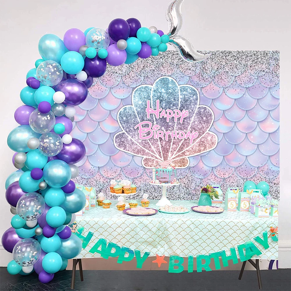 Фон для фотосъемки детей с изображением хвоста русалки