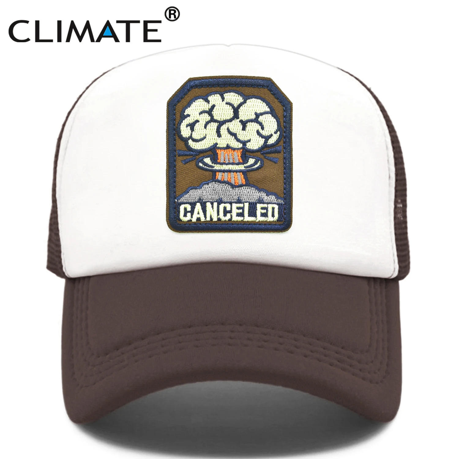 CLIMATE Canceled Mushroom Cloud Cap N-bomb Bomb Nuclear Explosion Trucker Cap Bomb Atomic Cap Nuke Hat Cap Cool Summer Mesh Cap