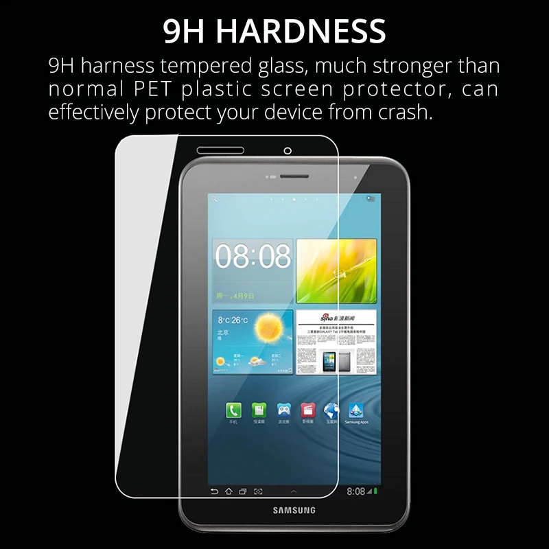 Tempered Glass Screen Protector for Samsung Galaxy Tab 2 7.0 P3100 P3110 GT-P3100 GT-P3110 Anti Scratch 9H