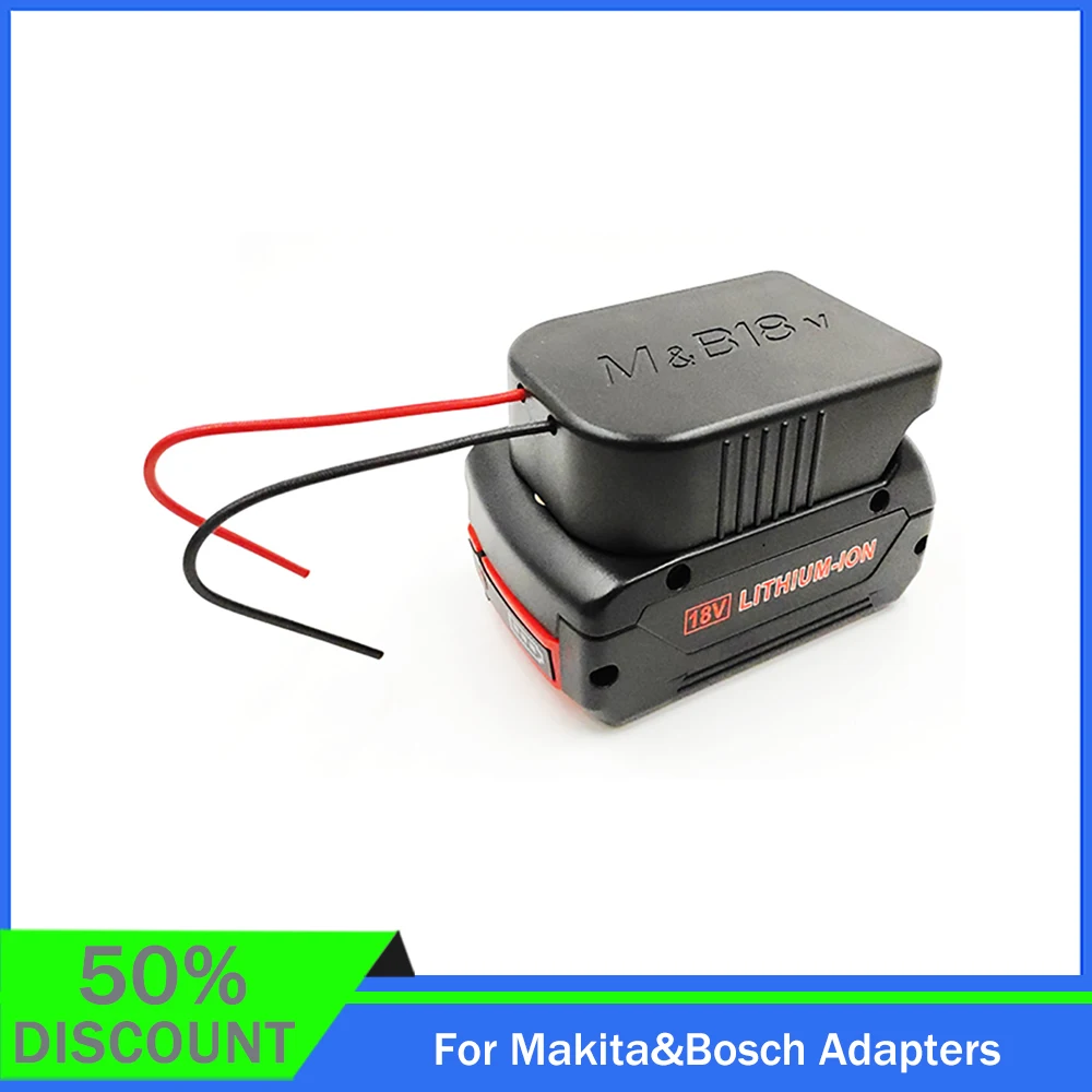 New Arrival For Makita&Bosch Adapters 18V Battery Power Connector Adapter Dock Holder With 12 Awg Wires Connectors Power