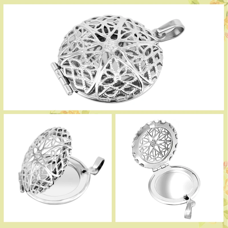 YL Essential Oil Diffuser Locket Necklace 316L Stainless Steel Aromatherapy Pendant With Free Chains And Pads