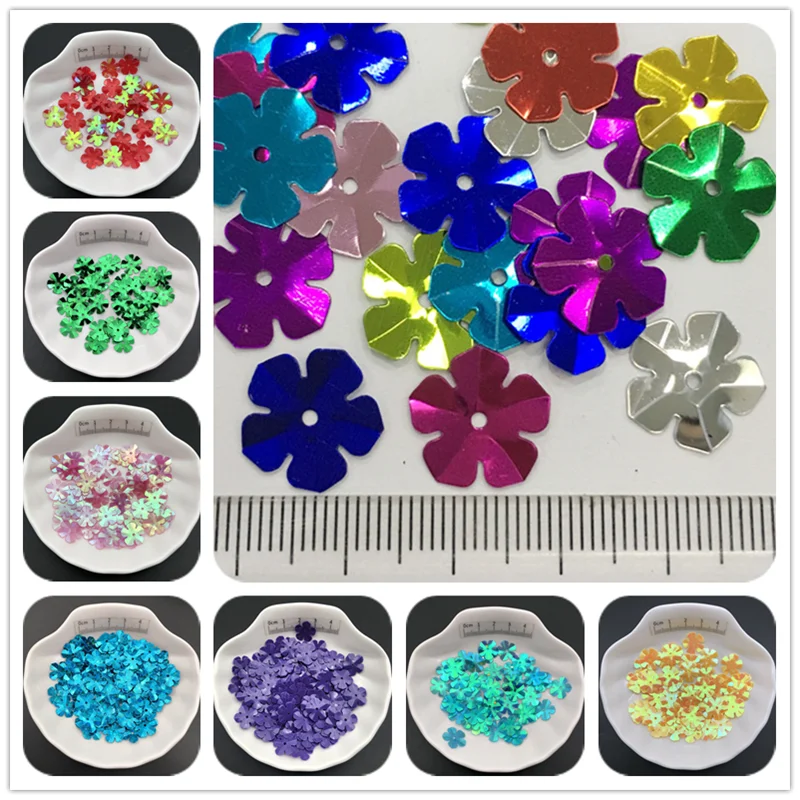 30g 14mm Cup Flower Loose Sequins Paillettes For Sewing ,Shoes,Hat,Kids DIY,Crafts Accessories Wholesale