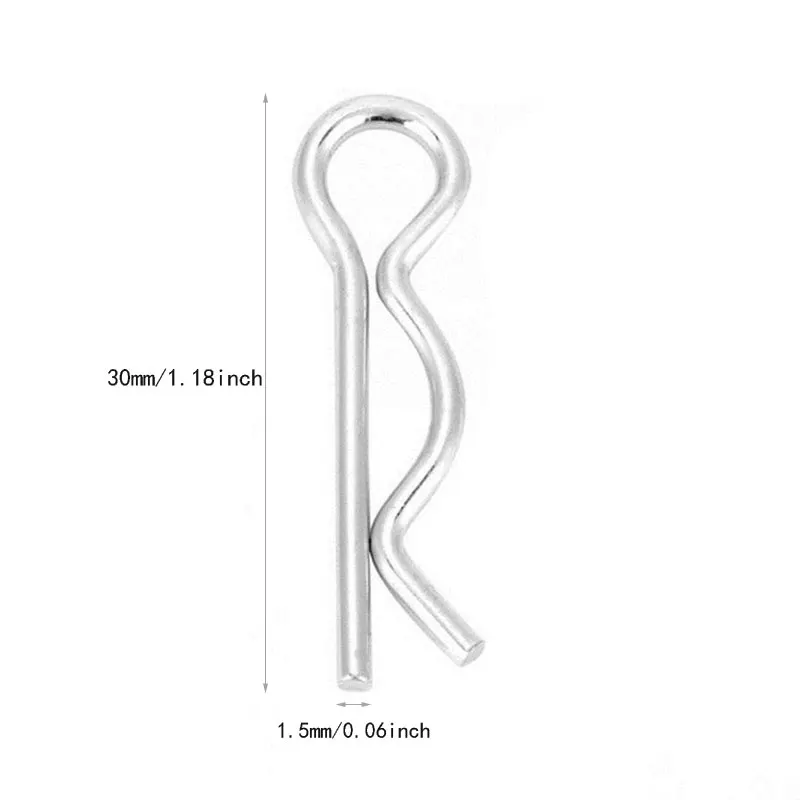 100PCS 1/8 Body Clips Pins Bend Post Remote Control Parts Truck Buggy Shell for 1:8 Rc Car