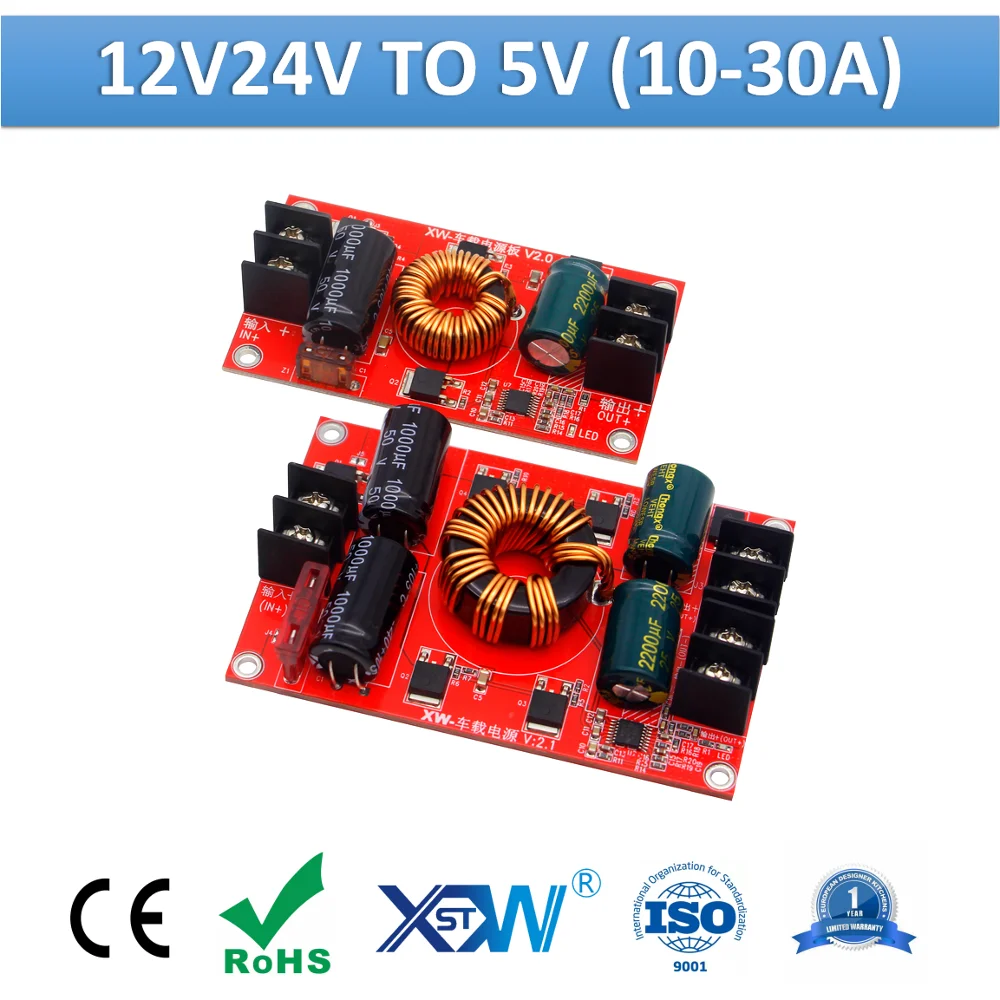 

DC Power Supply Module 12v 24v to 5v Voltage Regulator Circuit Board Open Frame PCB Board 10A 15A 20A 25A 30A For P10 Screen