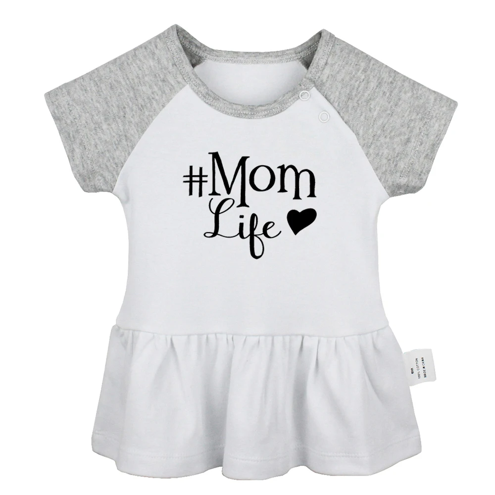 

Mom Life Heart Letter Printed Hand Grenade Panic at the Disco Design Newborn Baby Girls Dresses Toddler Infant Cotton Clothes