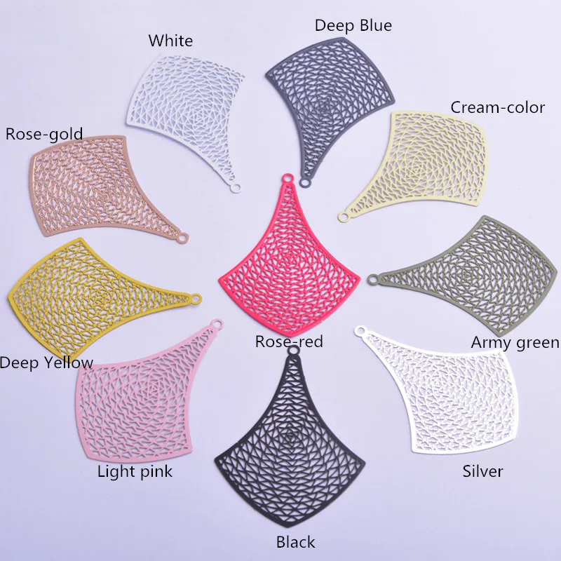 30 Stück AB5562 37*50mm Filigrane Geometrie-Anhänger Silberfarben Großer Anhänger DIY Schmuck Ohrring Herstellung – Detail 3