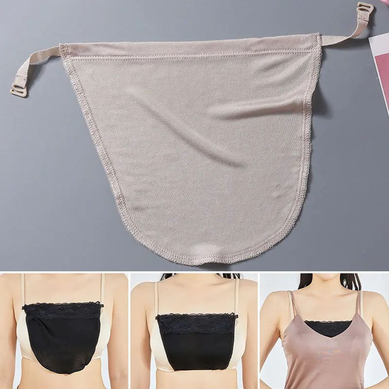 Anti-Glare Underwears Women Quick Easy Clip On Lace Mock Camisole Bra Strapless Insert Wrapped Chest Overlay Modesty Panel