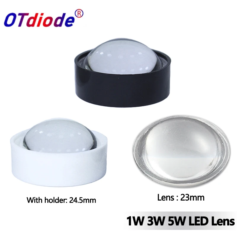 10pcs 1W 3W 5W LED Lens 60 Degree 23mm 24.5mm Optic Grade PMMA Lenses semi-circle Plano-convex For DIY High Power Light Lamp