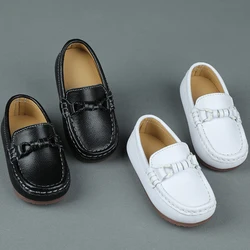 Genuine Leather Luxury Kids Loafers Baby Little Boys Girls Moccasins Toddler Flats Casual Boat Children's Wedding Shoes Autumn