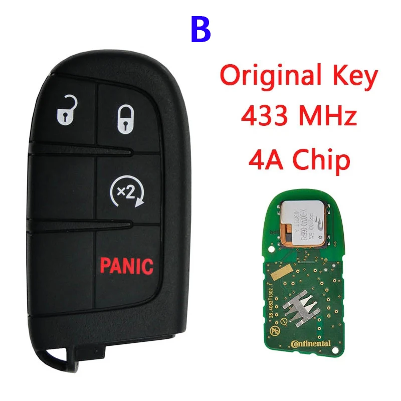 

CN017022 Original Keyless Car Key For Fiat 500 500L 500X Smart Key Fob 4A Chip 433Mhz Part Number M3N-40821302/ 735637066