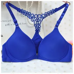 Women Bra  Front Button Sexy Lace Bralette Solid Wireless Bra Female Underwear A B Cup Lingerie Soft Fashion Brassiere