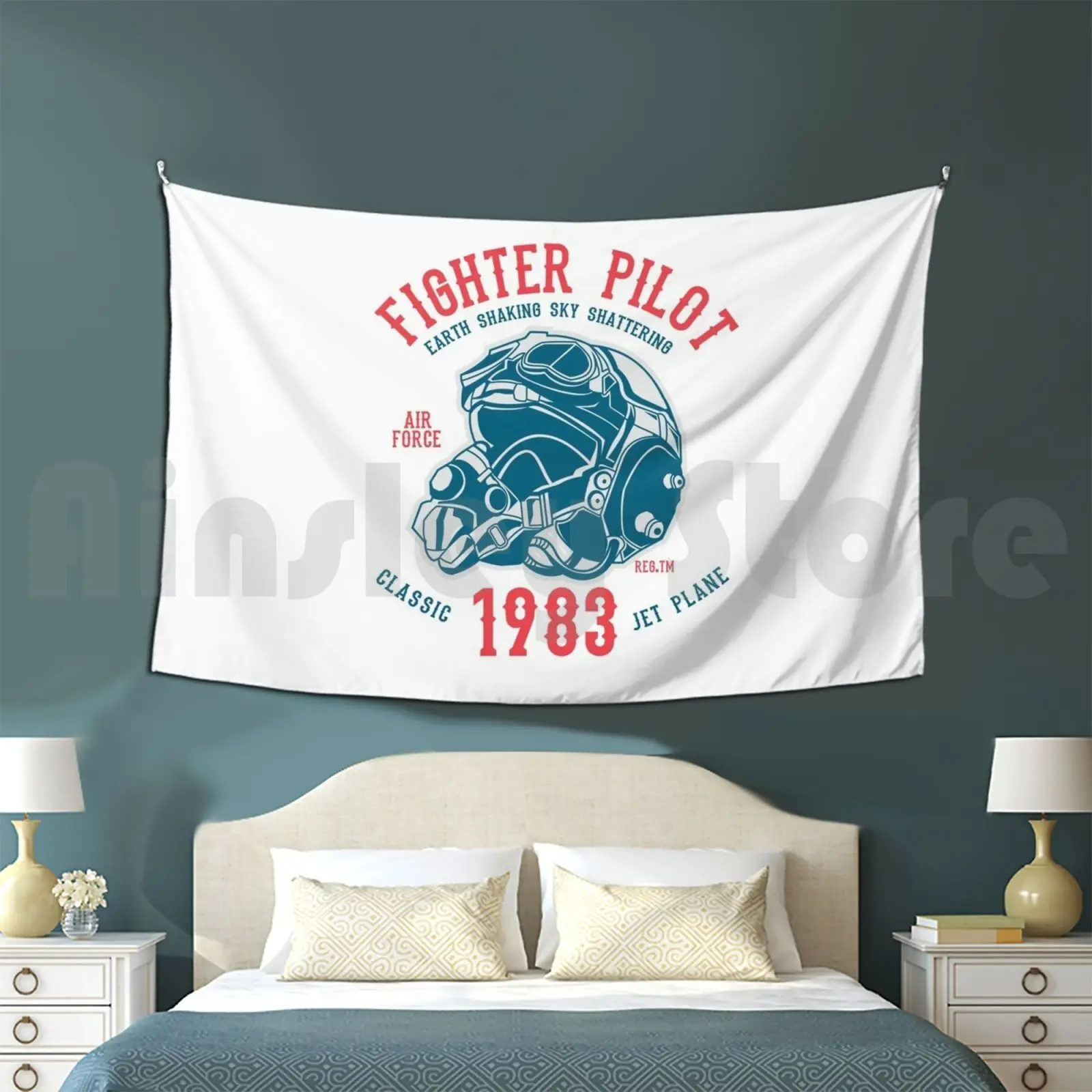 Fighter Pilot Customized Tapestry Pilot Pilot Plane Fighter Pilot Plane Aviator Army Air Force Military