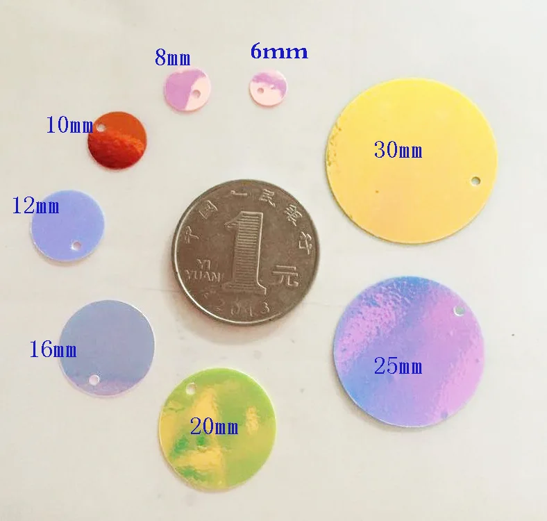 10/15/20/25/30mm Flat Round Loose Sequins Paillettes Sewing Craft DIY Accessories for Wedding Garment Lentejuelas Para Coser 10g