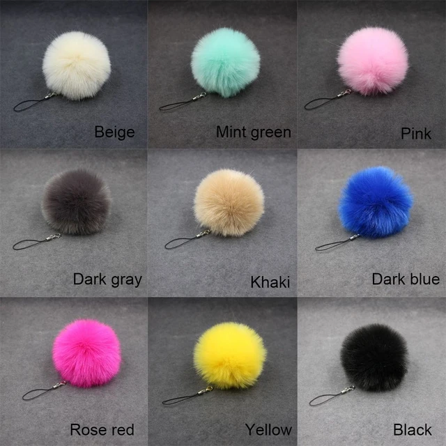 Fuzzy ball keychain deals