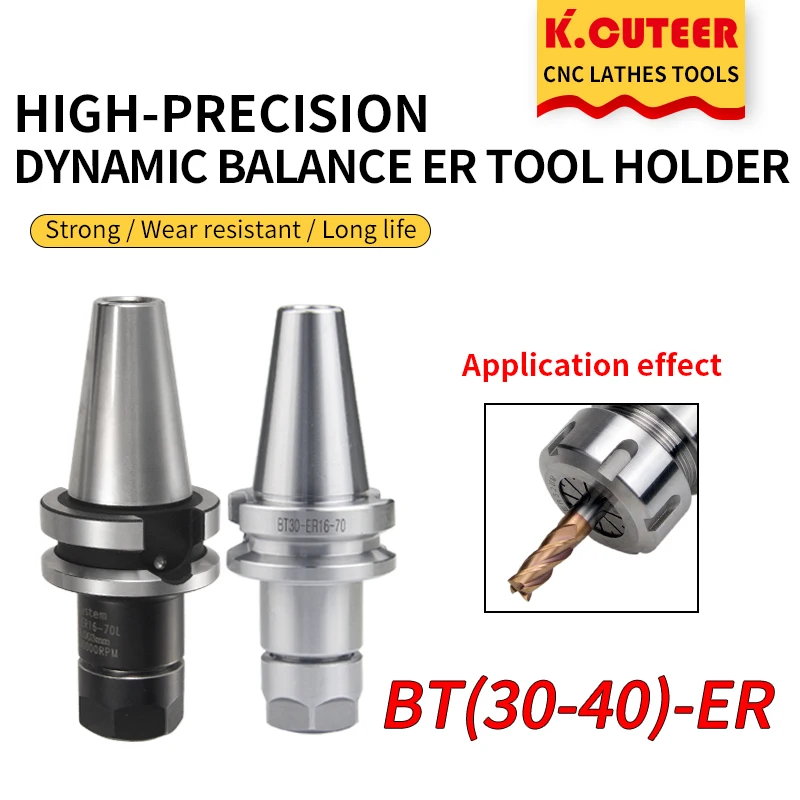 Portaherramientas de equilibrio dinámico, cortador de fresado, mecanizado CNC, serie de herramientas, BT40-ER16-70 /BT40-ER20-70/BT30-ER20-70