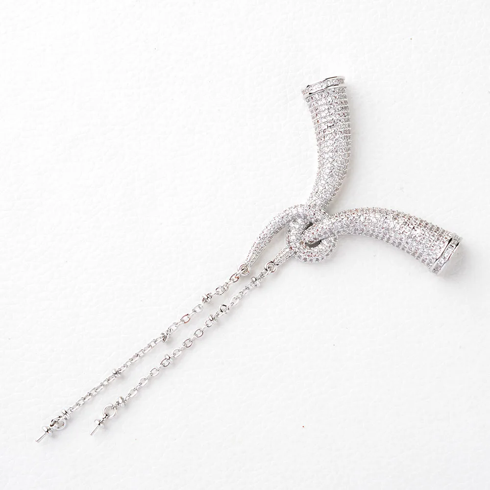 55x90mm Gold Plated Pendant Connector Cubic Zircon Micro Pave Necklace Pendant Jewelry DIY