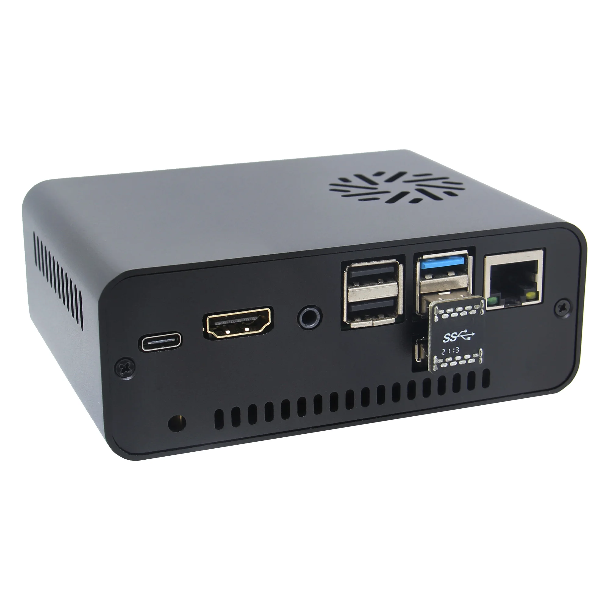 Raspberry Pi 4 Modell B NASPi Lite 2,5 zoll SATA HDD/SSD Schild & Metall Fall mit Lüfter