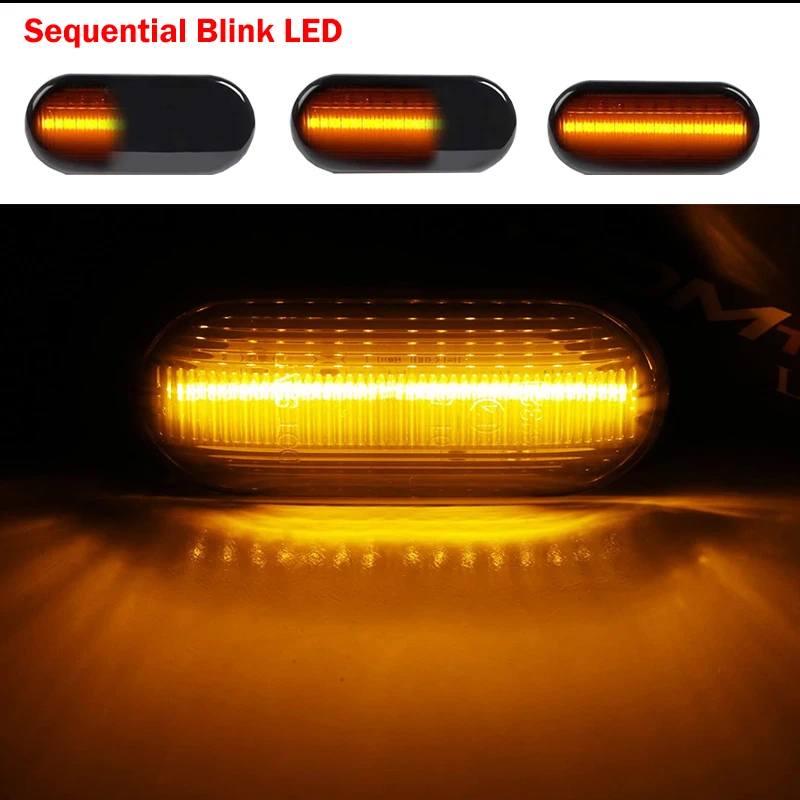 2pieces Led Dynamic Side Marker Turn Signal Light For Volkswagen VW Bora Golf 3 4 Passat 3BG Polo SB6 SEAT Ibiza Leon Skoda Ford