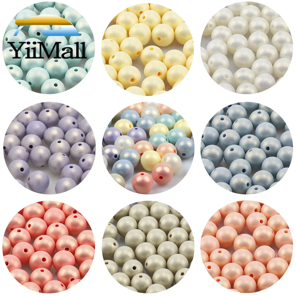 6/8/10/12/14/16mm Multicolor Round Acrylic Beads Spacer Loose Beads For Jewelry Making Handmade Diy Necklace Bracelet