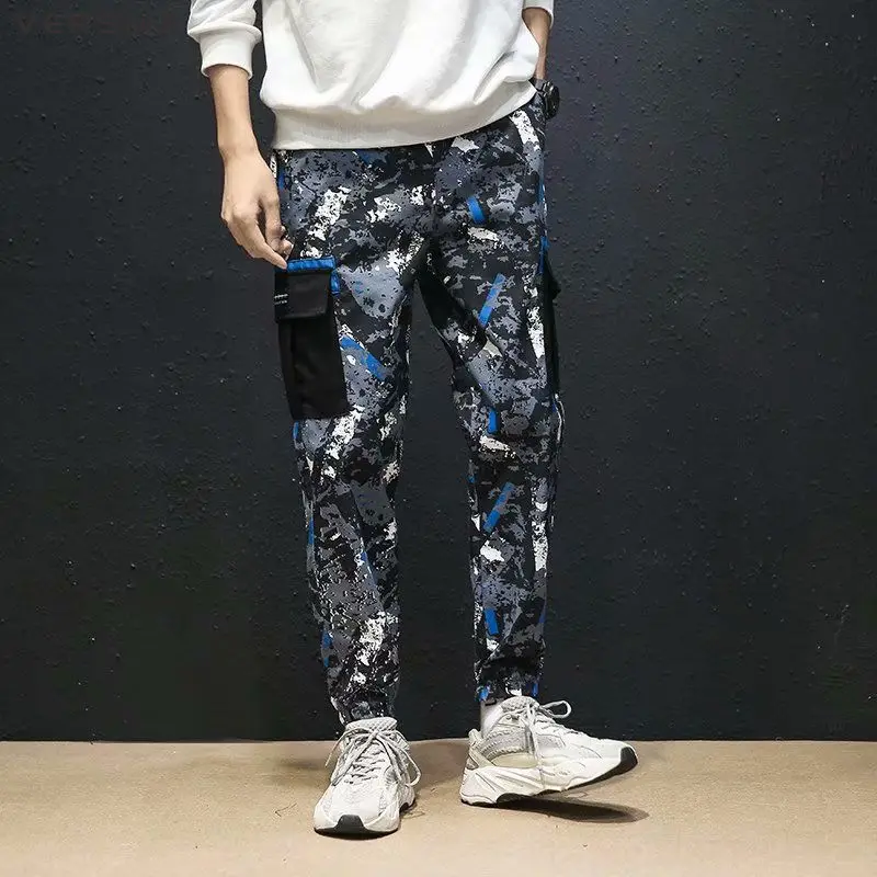 VERSMA Korean Harajuku Tactical Camouflage Harem Pants Men Trousers Summer Hip Hop Joggers Cargo Sports Pants Women Sweatpants